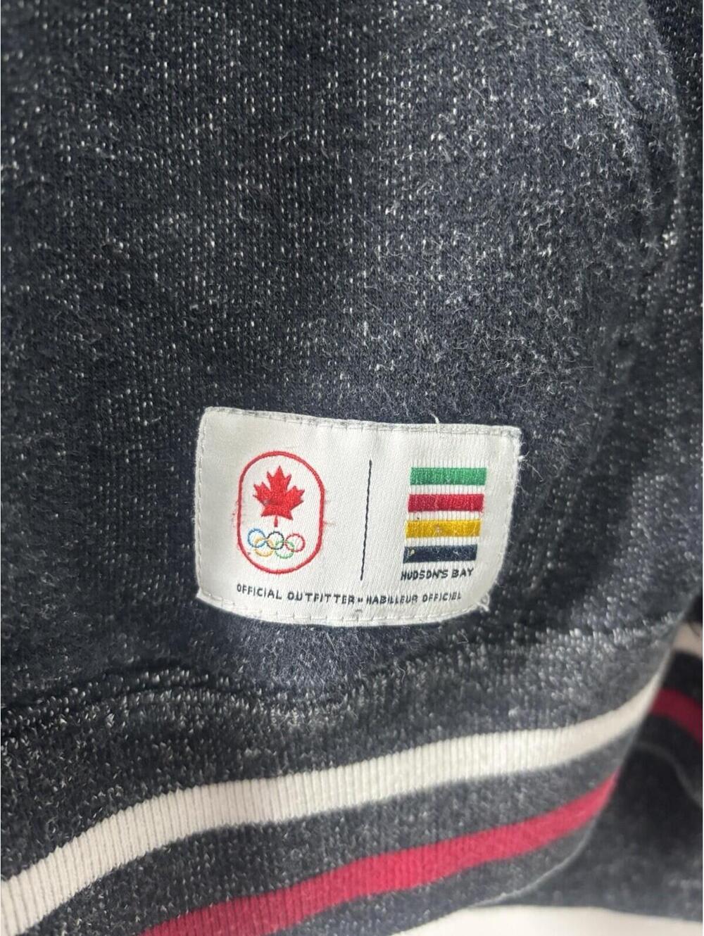 Hudsons Bay Canada Men's L Olympic Hoodie Sweatshirt Grey - Picture 6 of 14